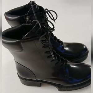 COACH Patent Leather Combat Boot CX027 • Black • Size 7